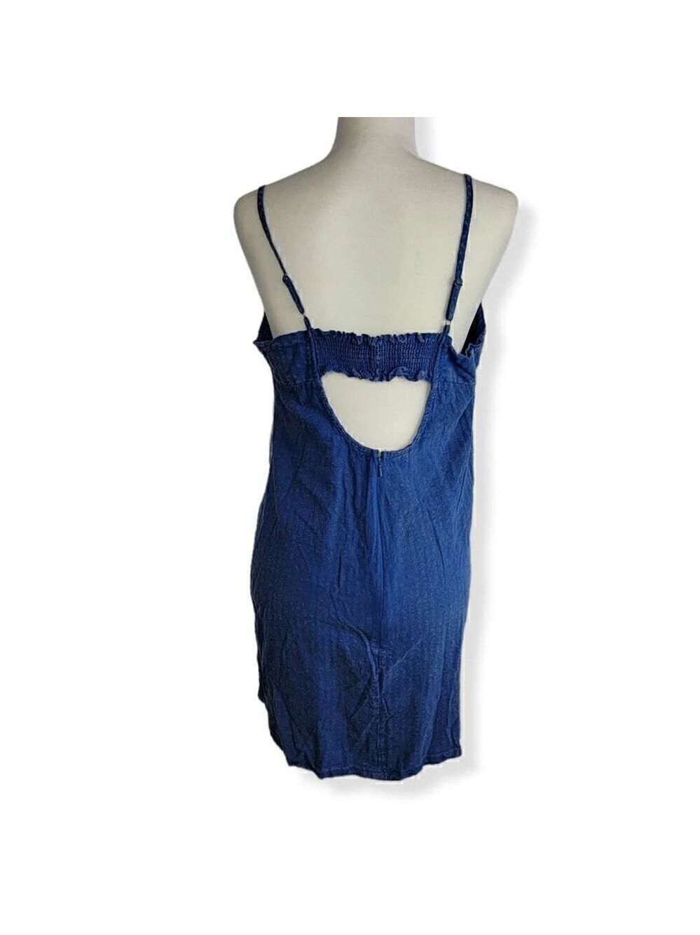 Wild Fable Blue Empire waistline Linen Blend Dress XL - Picture 3 of 3
